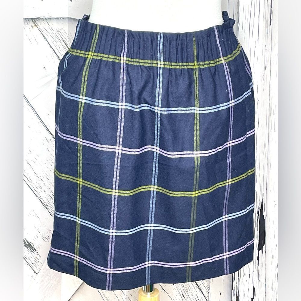 J. Crew Wool Blend Plaid Paper Bag Mini Skirt 4